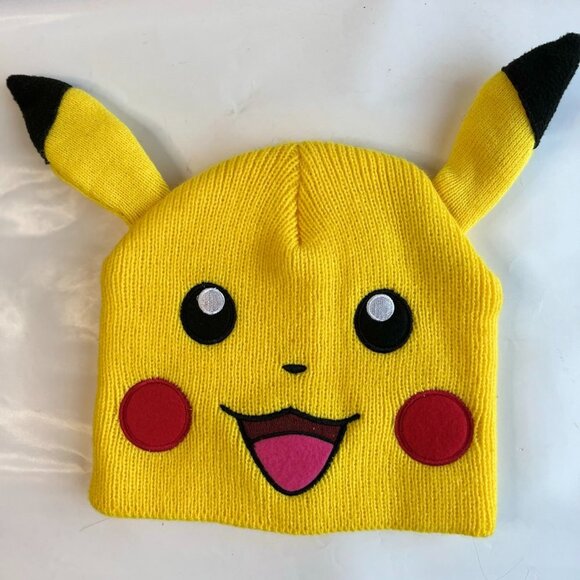 Pokemon‎ Pikachu Yellow Beanie Hat Game Freak for Girls or Unisex Ages 14 and Up - Picture 1 of 3